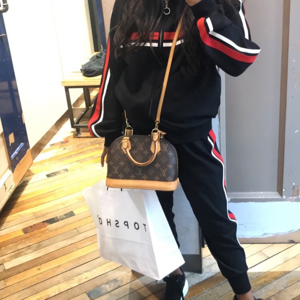 Zara Black and Red Striped Tracksuit
